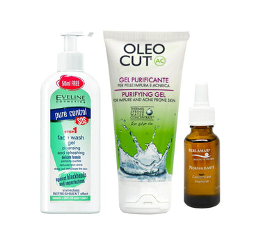 Offer Package Oleo Cut Gel + Eveline Pure Control Deep Cleansing + Perlamar Normalisnt Ltion 20 Ml