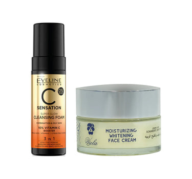 Offer Package Viola Mosturizing Whitenein Cream + Eveline Vitamin C Wash